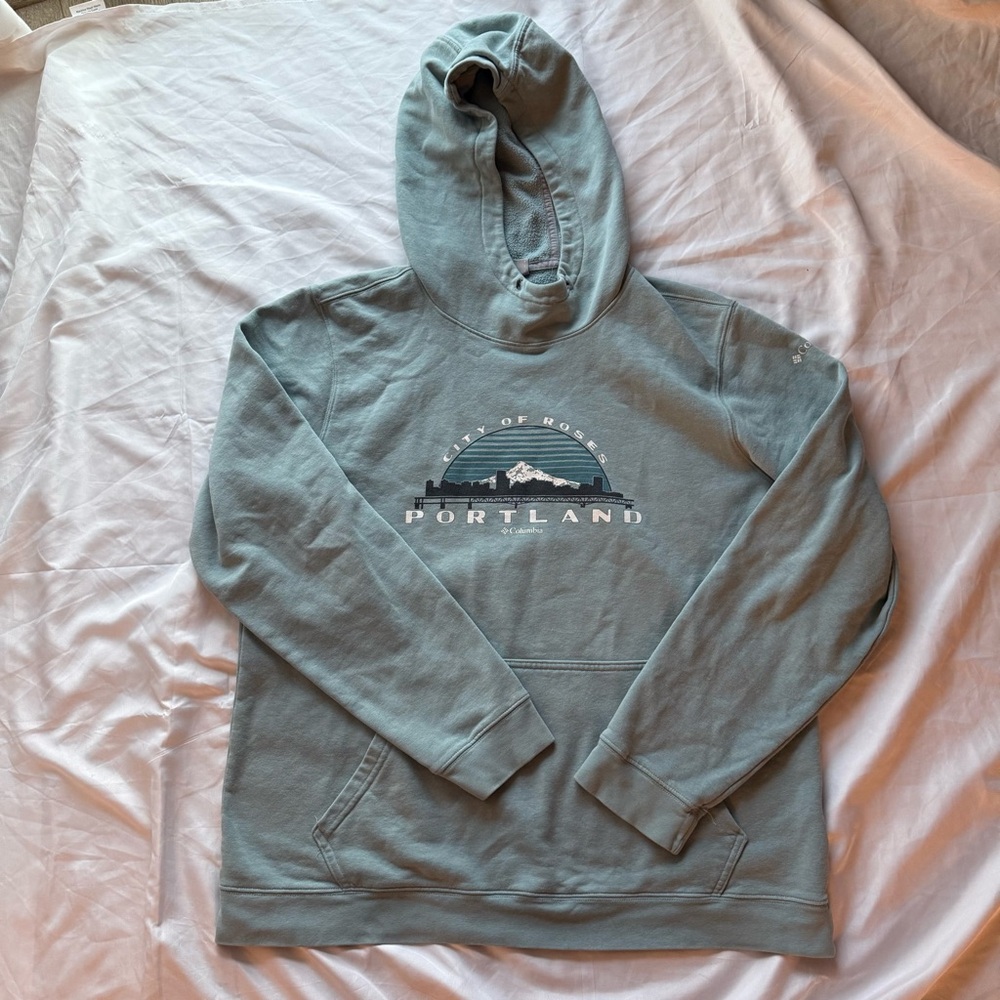 Columbia Men's Hoodie - Teal‎ Gray